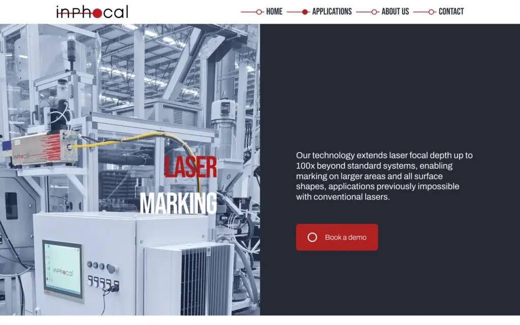 Website Inphocal, gebouwd door BlueCT