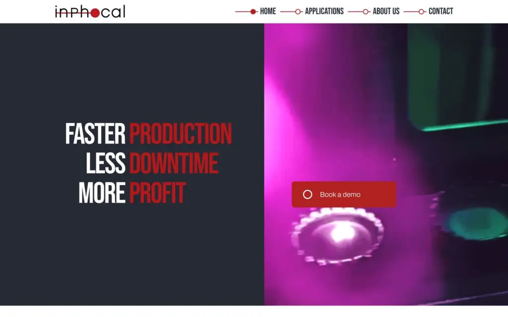 Website Inphocal, gebouwd door BlueCT