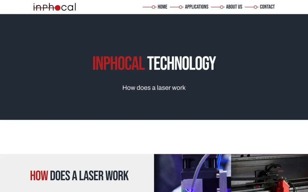 Website Inphocal, gebouwd door BlueCT